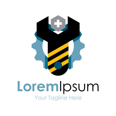 Industrial work fork wrench engineering element icon  for businessのイラスト素材