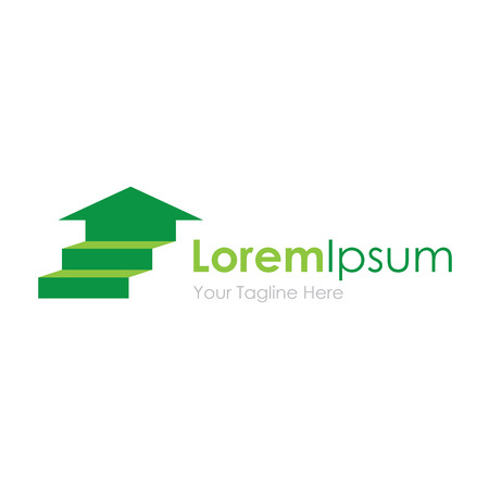 Green success stairs arrow simple business icon  のイラスト素材