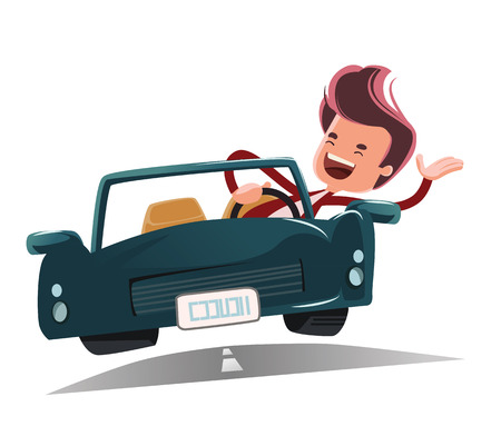 Enjoying the ride vector illustration cartoon characterのイラスト素材