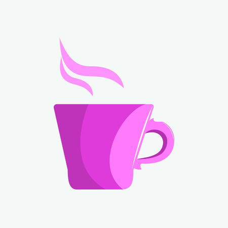 A cup of hot tea for breakfast. Vector illustration made in a flat styleのイラスト素材
