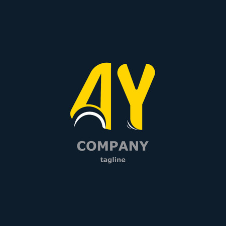 The letters A and Y for the logo of the company. Vector illustrationのイラスト素材