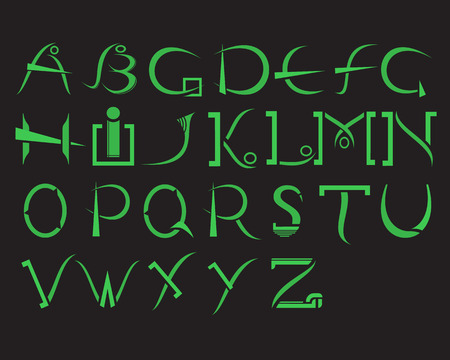 Set of letters for logo on black background. Vector illustration of an alphabetのイラスト素材