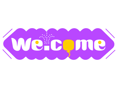 Long purple banner with the word welcomeのイラスト素材