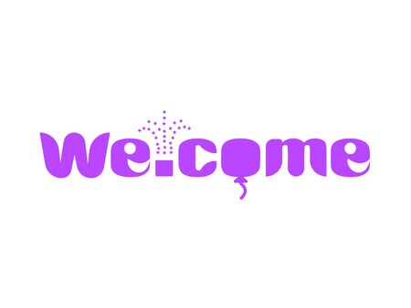 A long purple banner with text welcomeのイラスト素材