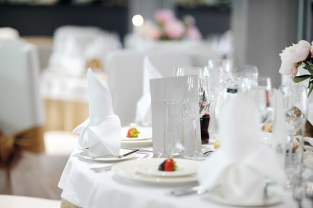 Table set for an event party or wedding receptionの写真素材