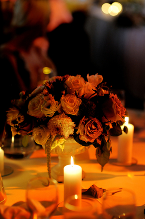 Table set for an event party or wedding receptionの写真素材