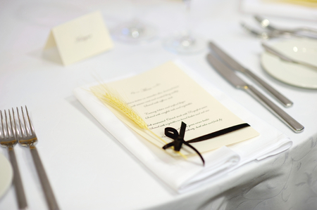 Table set for an event party or wedding reception