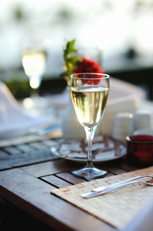 Table set for an event party or wedding receptionの写真素材