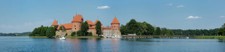 Panorama of Trakai castle in Lithuaniaのeditorial素材