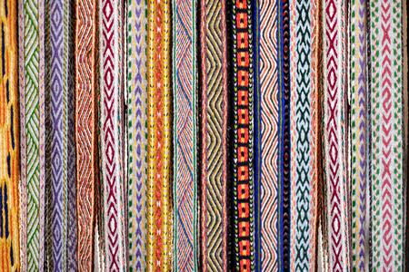 Detail of a traditional Lithuanian weaveの写真素材