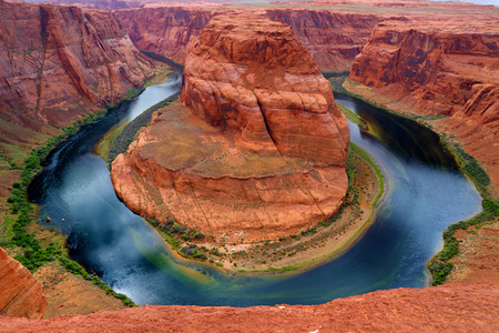 Horseshoe Bend on Colorado River in Glen Canyon, part of Grand canyon, Page, Arizona, USAの写真素材