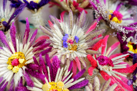 Traditional Lithuanian Easter palm known as verbos sold on Easter market in Vilnius. Lithuanian capital's annual traditional crafts fair is held every March on Old Town streets.の写真素材