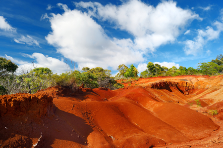 Famous red dirt of Waimea Canyon in Kauai, Hawaiiの写真素材