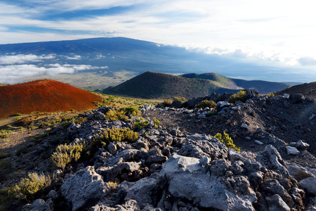 Breathtaking view of Mauna Loa volcano on the Big Island of Hawaii. The largest subaerial volcano in both mass and volume, Mauna Loa has been considered the largest volcano on Earth.の写真素材