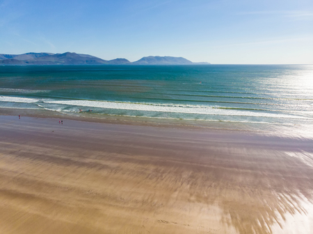 Inch beach, wonderful 5km long stretch of glorious sand and dunes, popular for surfing, swimming and fishing, located on the Dingle Peninsula, County Kerry, Ireland.の写真素材
