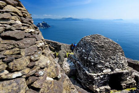 Skellig Michael or Great Skellig, home to the ruined remains of a Christian monastery. Inhabited by...