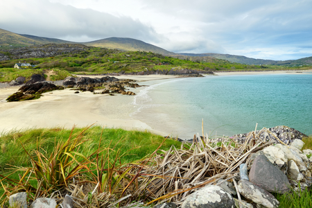 Abbey Island, the idyllic patch of land in Derrynane Historic Park, famous for ruins of Derrynane Abbey and cementery, located in County Kerry, Irelandの写真素材