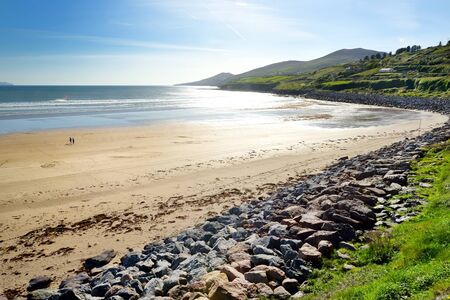 Inch beach, wonderful 5km long stretch of glorious sand and dunes, popular for surfing, swimming and fishing, located on the Dingle Peninsula, County Kerry, Ireland.の写真素材