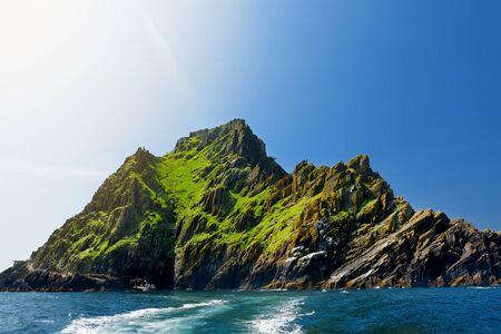 Skellig Michael or Great Skellig, home to the ruined remains of a Christian monastery. Inhabited by...