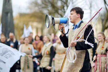 VILNIUS, LITHUANIA - APRIL 1, 2017: People participating in Physicists Day (FiDi), a humorous event...