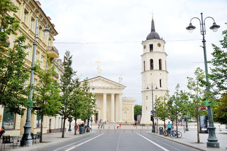 VILNIUS, LITHUANIA - JULY 14, 2020: Gediminas Avenue, the main street of Vilnius, where most of the governmental institutions of Lithuania are concentrated, including the government and parliament.のeditorial素材