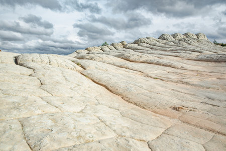 Amazing shapes and colors of moonlike sandstone formations in White Pocket, Arizona, USA. Exploring the American Southwest.の写真素材