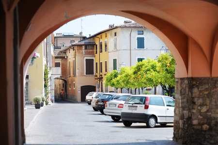 GARGNANO, ITALY - MAY 2011: Beautiful views of Gargnano, a small town and comune in the province of Brescia, in Lombardy, situated on the western shore of Lake Garda.のeditorial素材