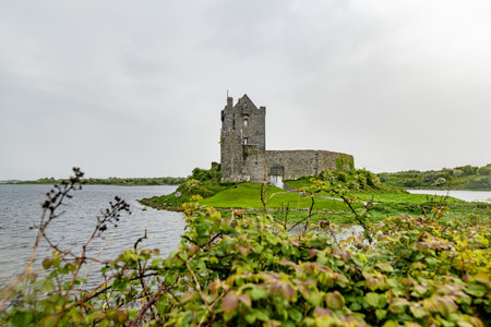 Dunguaire Castle, a 16th-century tower house on the southeastern shore of Galway Bay in County Galway, Ireland, near Kinvara town.の写真素材