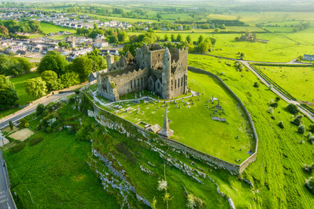 The Rock of Cashel, also known as Cashel of the Kings and St. Patrick's Rock, a historic site located at Cashel, County Tipperary. One of the most famous tourist attractions in Ireland.の写真素材