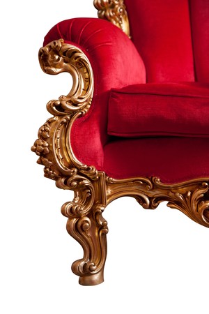 Red baroque sofaの写真素材