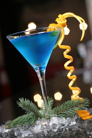 xmas blue cocktailの写真素材