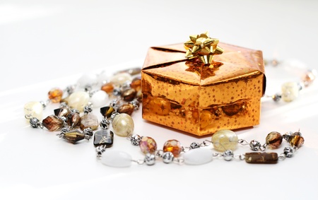 gift box with decorationの写真素材