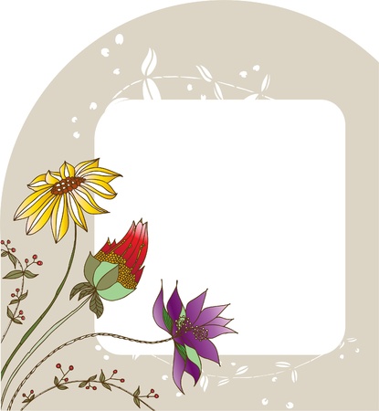 Floral illustration, hand-drawn, vector のイラスト素材