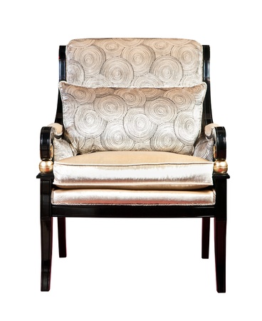 Retro style armchair isolated on whiteの写真素材