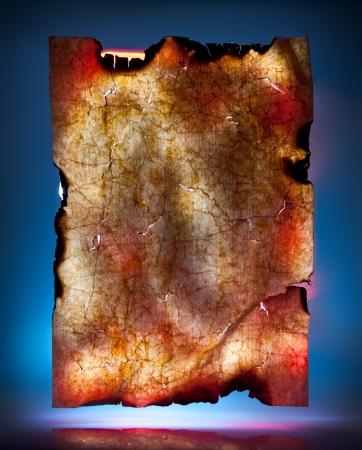 Dark scary paper grunge background with dark borders at the mystical blue background, backlightの写真素材