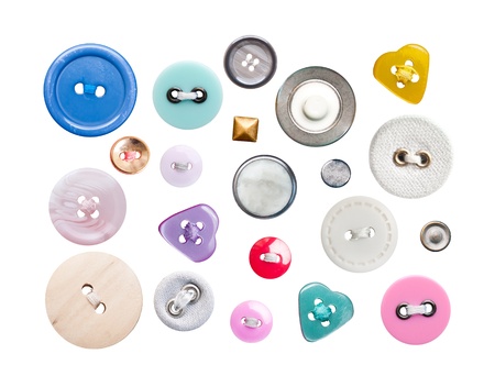 Various sewing buttons with a threadの写真素材