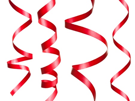 Collection of various red ribbons の写真素材