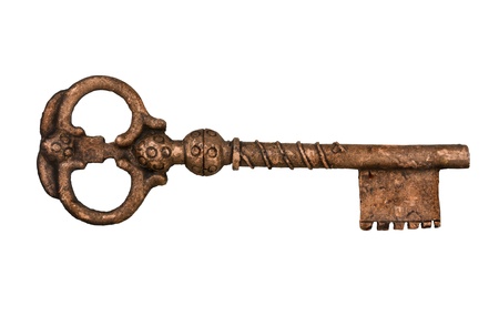 Old key isolated on white