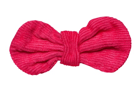 Red velvet bow, isolated on whiteの写真素材