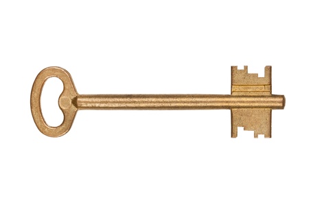 Door key isolated on white の写真素材