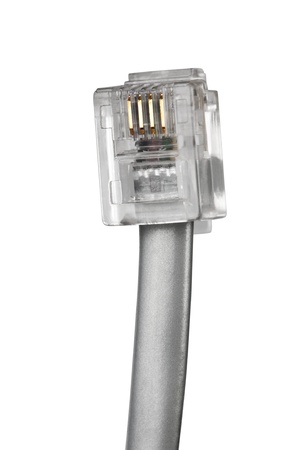 Phone cable isolated on white の写真素材