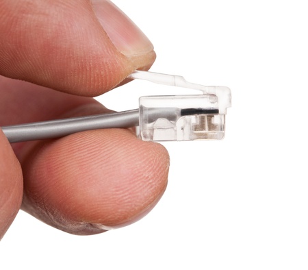 Phone cable isolated on white の写真素材