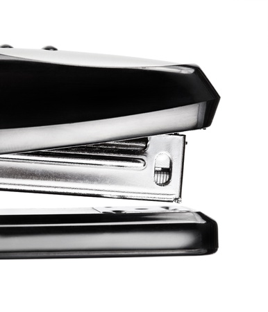 Black stapler isolated on white