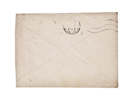 Old envelope, isolated on whiteの写真素材