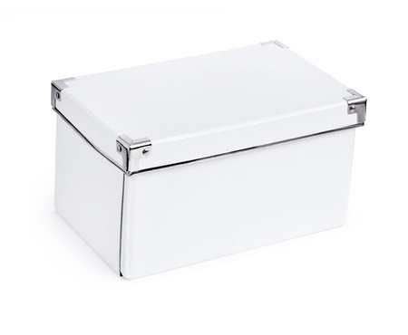 White paper box, isolated on white の写真素材