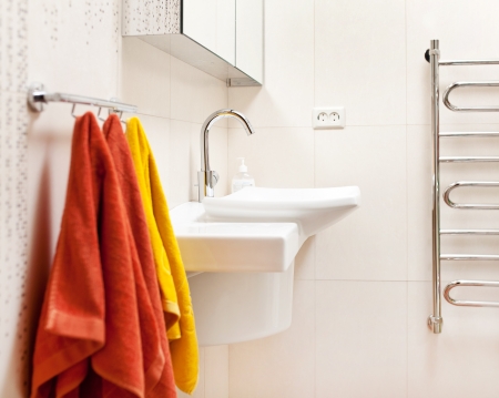 Modern bathroom interior with sinkの写真素材
