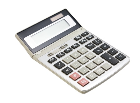 Calculator isolated on a white background の写真素材
