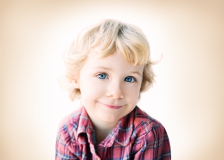 Portrait of funny little girl の写真素材