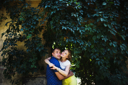 Couple in love, summer outdoorの写真素材