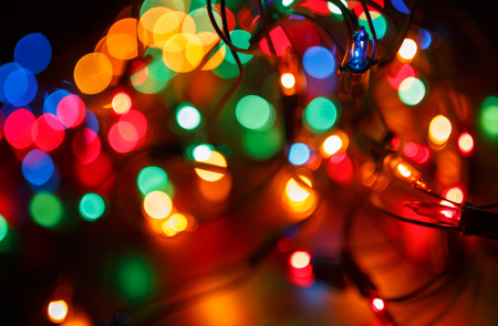 Christmas shiny background with colorful lights